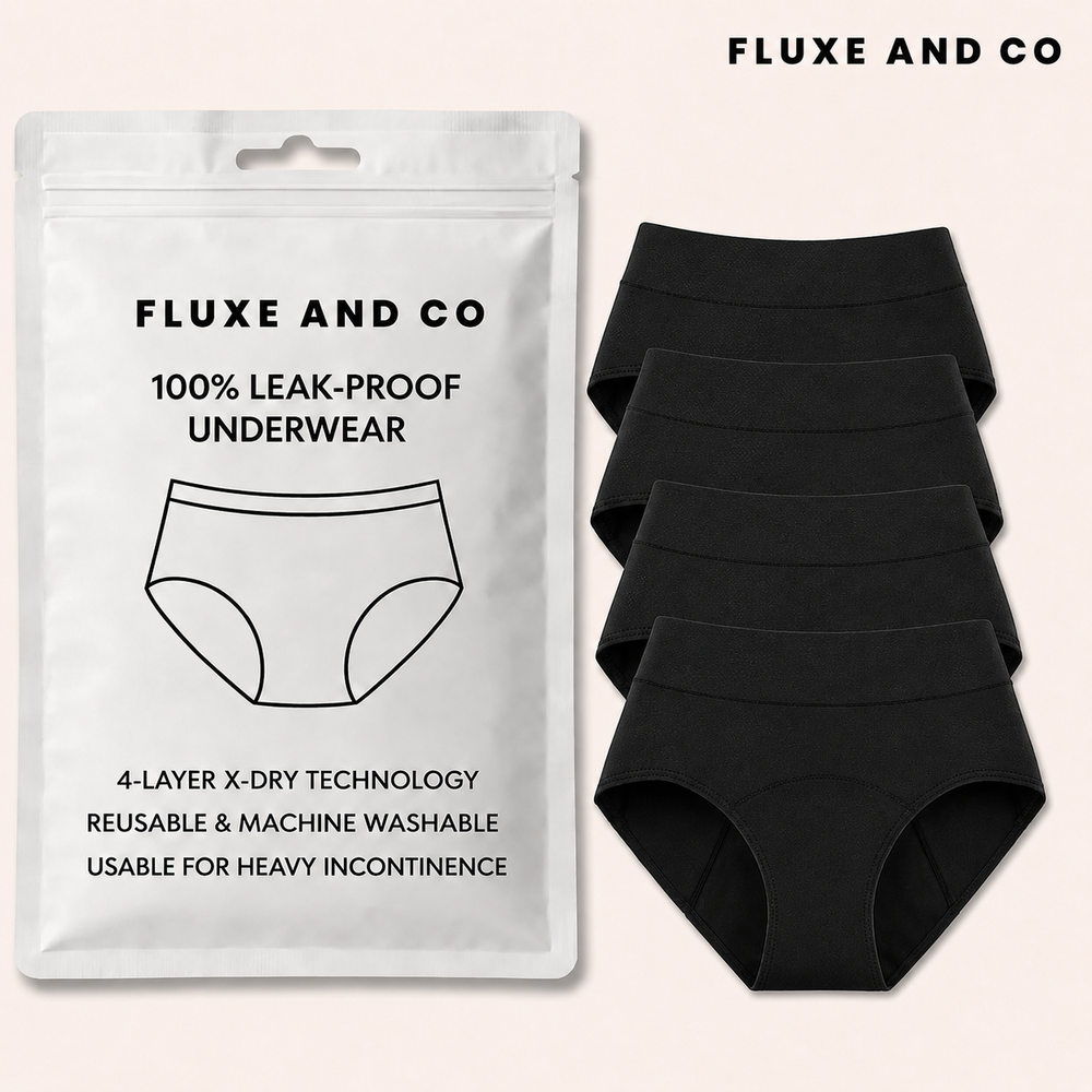 FLUXE AND CO™ 100% Leak-Proof Underwear (Black color)