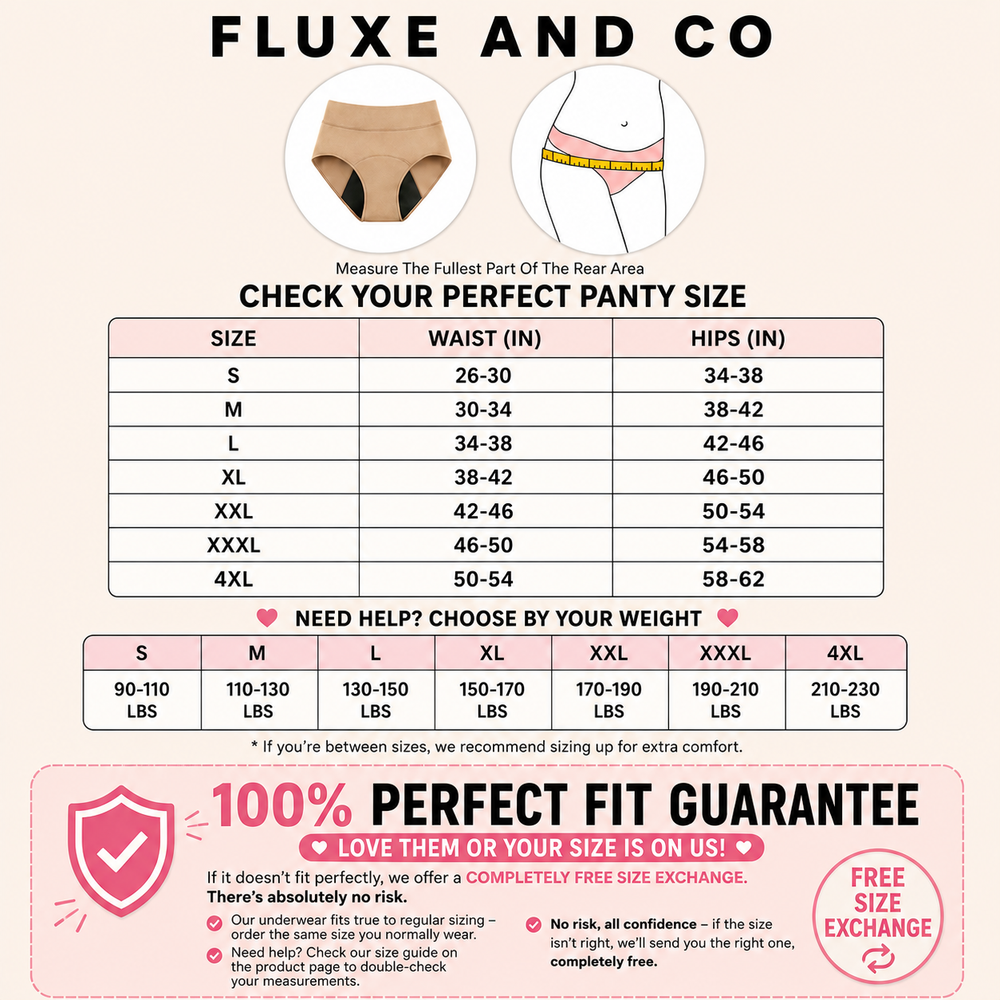 FLUXE AND CO™ 100% Leak-Proof Underwear (Beige color)